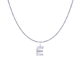 Minimalist silver stainless steel necklace with radial pattern capital letter E pendant - Silver- E