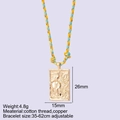 Verstelbare koordketting met 26x15mm koperen hanger, schedel en roos reliëf - Vintage Schedel Roos Vogel Hanger (MFNK25050G12-10)