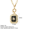 Collar de cadena con colgante de estrella en esmalte negro e incrustaciones de circón - Estallido Estelar Esmalte Negro (NK016goldAC210328G6)
