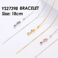 Three-color minimalist stainless steel chain bracelets in silver, gold, and rose gold finishes - Steel / Bracelet (YS27398)