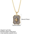 Collar de cadena de caja en acero dorado con colgante de estrella y circonita 19x14mm - Estilo Estrella de Ocho Puntas Pavé (NK008G4AC220048G6)