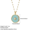 Colgante de estrella de esmalte azul claro en collar de cadena box de acero - Estilo Estrella Esmalte Azul (NK008G2AC210152U4)