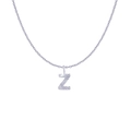 Silver stainless steel necklace with Z-letter pendant featuring sunburst engraving - Silver- Z