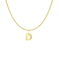 18K gold plated stainless steel necklace featuring a textured letter D pendant - Gold- D