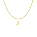Letter J pendant necklace in 18K gold plated stainless steel with a cable chain - Gold- J
