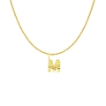 Elegant 18K gold-plated stainless steel necklace featuring a letter M initial pendant - Gold- M