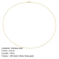 Minimalist 0.9mm round snake chain necklace in 14K gold plated stainless steel - 1MM-70CM / Rose Gold