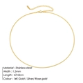 Collana a catena serpente minimalista da 1,5 mm in acciaio inossidabile dorato per donna - 1.5MM-42+8CM