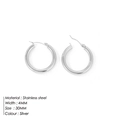 Orecchini a cerchio in acciaio inossidabile argento 30mm con larghezza 4mm - 30mm / Argento