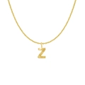 18K gold plated necklace featuring an uppercase letter Z pendant with sunburst texture - Gold- Z