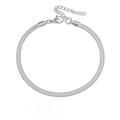 Elegant 4mm flat snake chain anklet in polished silver steel with lobster clasp closure - 4mm-20+3cm / Silver