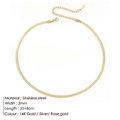 Sleek 3mm gold stainless steel snake chain necklace with adjustable lobster clasp - 3mm/35+8cm / Gold