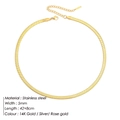 Sleek 5mm stainless steel snake chain necklace in 14K gold finish with lobster clasp - 5mm/42+8cm / Gold