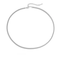 Polished silver stainless steel 2mm box chain necklace with adjustable lobster clasp - Steel Thick Long (YX33291)