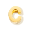 Gepolijste gouden roestvrijstalen letter C kraal met zijgat voor DIY-sieraden - Letter C / Staalkleur