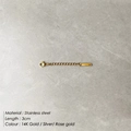 Cadena de extensión de 3cm de acero inoxidable con cierre de langosta en oro de 14K - 3cm / Color acero