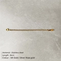 Cadena de extensión de acero inoxidable de 8 cm con cierre de langosta en oro de 14K - 8cm / Color acero