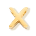 Gepolijste gouden roestvrijstalen letter X bedel met zijgat voor DIY-sieraden - Letter X