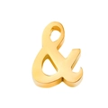 Gepolijste gouden ampersand-hanger van roestvrij staal voor DIY-sieraden maken - Symbool Stijl
