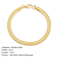 Minimalistisches 5mm Edelstahl Schlangenarmband mit 14K Goldbeschichtung - Breit Lang / Gold