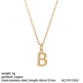 Collier doré avec pendentif lettre B en cuivre et chaîne en acier inoxydable - Style Lettre B (NK084B)