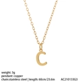 Collier doré en acier titane avec pendentif lettre C et chaîne en acier de 60cm - Style Lettre C (NK084C)