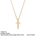 Collier avec pendentif lettre T dorée polie et chaîne en acier inoxydable 60cm - Style Lettre T (NK084T)