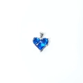 Elegant heart-shaped blue zircon pendant with silver plating and precision cut finish - Dark Blue
