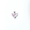 Macro detail of heart-shaped pink zircon pendant with silver-plated three-prong setting - Light Pink