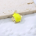 Macro shot of tropical butterfly fish pendant in gold plated copper with yellow enamel - Yellow Style 3