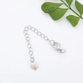 Chaîne d'extension argentée avec fermoir mousqueton et pendentif cœur pour bijoux DIY - Blanc (motif En Forme De Cœur)