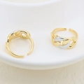 Two-tone woven chain open ring with adjustable gold and silver plated finish - Woven Chain Style (#12)