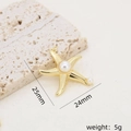 Pendentif étoile de mer doré avec micro-pavage de zircons et perles blanches élégantes - Pendentif en Forme d'Étoile de Mer (#2)