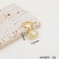 Pendentif coquillage doré élégant avec perle blanche et oxydes de zirconium, 15mm x 12mm - Pendentif Coquillage à Double Couche (#3)