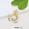Gold-plated mermaid pendant with sparkling rhinestones and a large pearl, 25mm x 17mm - Mermaid Style (#1)