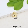 Detailansicht des 11x13mm vergoldeten Fisch-Anhängers mit Perle für DIY-Schmuckherstellung - Goldfisch-Anhänger (#7)