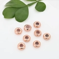 Set de 8 cuentas espaciadoras planas de acero inoxidable oro rosa para joyería DIY - 7mm / Rosa oro