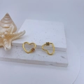 18k gold heart-shaped screw clasp with colorful zircons for DIY jewelry making - Gold Plated Multicolor Zirconia Style