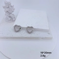 Zilveren harthanger met groene edelsteen en witte hartsteen, grootte 19x20mm - Zilveren Hart Met Edelstenen