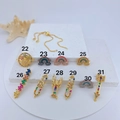 Evil eye and rainbow pendants set with zircon pavé on adjustable gold necklaces - Mandala Style (22)