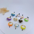 Colorful enamel evil eye and zircon open rings set in gold plated finish for women - Multicolor Geometric Open Ring (1)