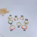 Adjustable gold-plated enamel rings set with snake and butterfly designs - White Butterfly Enamel Open Ring (87)