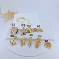 Selection of gold-plated evil eye and geometric pendants with colorful cubic zirconia - Colorful Ring (62)