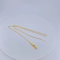 Cadena de eslabones O bañada en oro de 18k ajustable con cierre de langosta y aguja final - Dorado