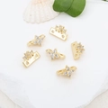 14k gold-filled spacer beads with sparkling zircon for DIY bracelet jewelry making - 5-Stone Double Row (Gold)