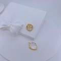 18K gold plated shield pendants with micro-pave zircon and white mother of pearl inlay - Shell White (#3)