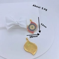 Colgante mano mal de ojo con circonitas de colores micro-pavé y reverso calado dorado - Forma de Hoja de Gota de Agua (#5)