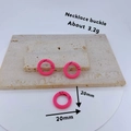 Pink round copper spring rings with 20mm outer diameter for jewelry making and keychains - Pink