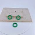Three green enamel-coated copper spring O-rings for DIY jewelry and keychains - Emerald Green