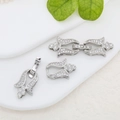 Halsketten-Verschluss aus 18k Gold mit Zirkonia-Besatz für DIY-Schmuckherstellung - Schnörkelmuster Stil (#1)